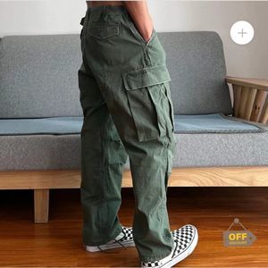 XXL Cargo Pants Green Mens New Loose Pocket Wear Resistant Manly Paratroopers